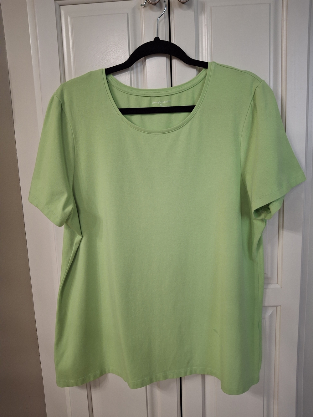 Christopher & Banks Short Sleeve Scoop Neck Tee - Light Green